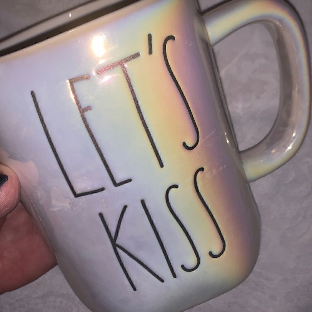 RAE DUNN Iridescent Mug Kiss Valentines Day